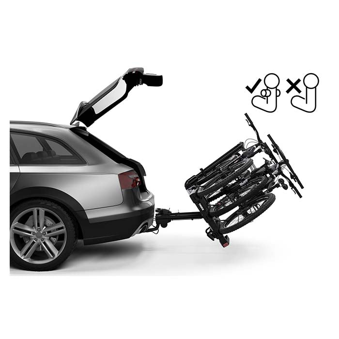 Cykelholder til 3 cykler, kompakt sammenklappelig, Fix4Bike til anhængertræk - Thule