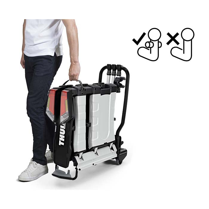 Cykelholder til 3 cykler, kompakt sammenklappelig, Fix4Bike til anhængertræk - Thule