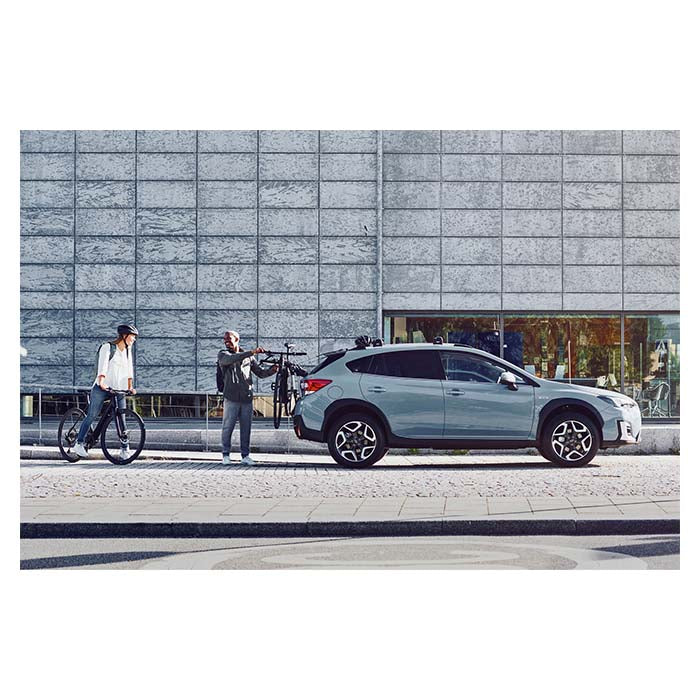 Hængende cykelholder til 2 cykler med no-sway og bagklapmontering - THULE