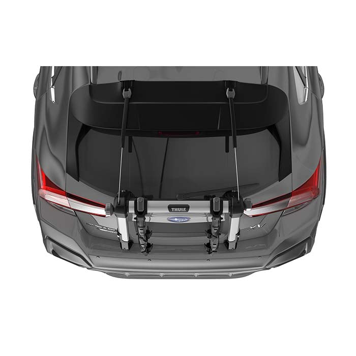 Hængende cykelholder til 2 cykler med no-sway og bagklapmontering - THULE