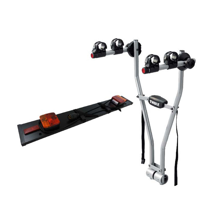 Trækmonteret cykelholder til 2 cykler med lygtebom - Thule