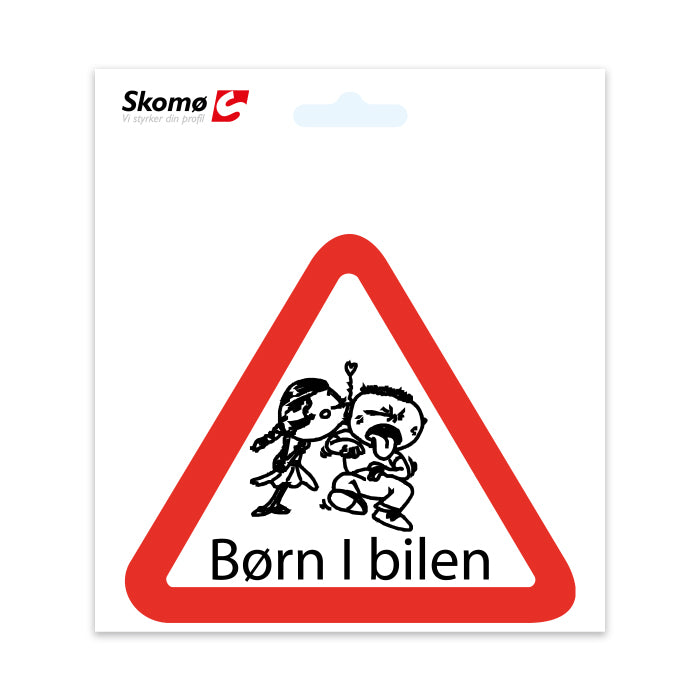 Børn i bilen skilt, selvklæbende til lak og ruder - skomø