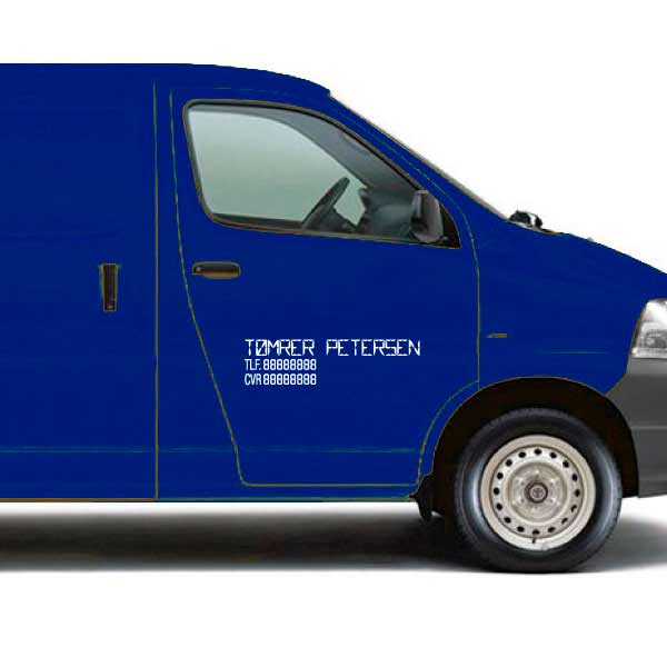 Tlf. & CVR-skilt til firma, hvid - skomø