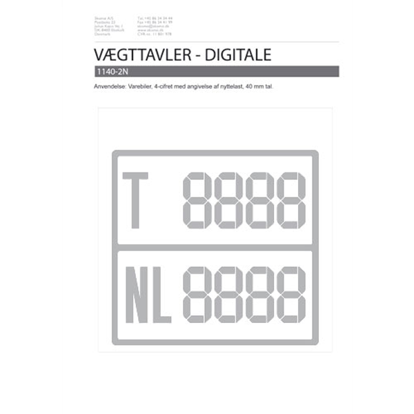 Digital vægttavle med nyttelast, sølv - Skomø
