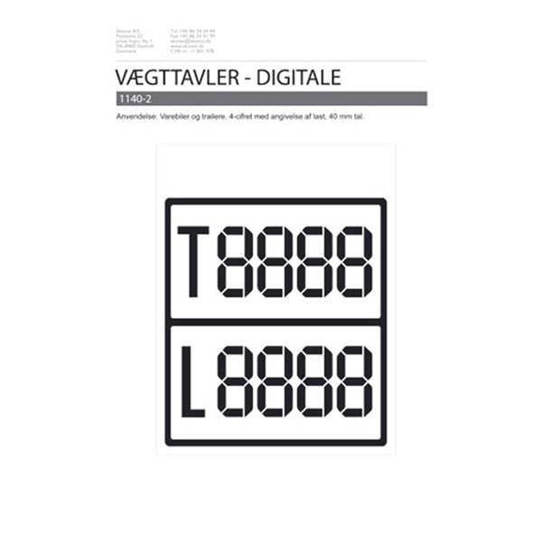 Digital vægttavle sort til trailer 12,5x14 cm - skomø