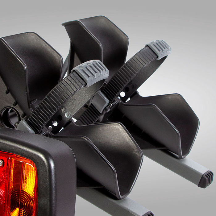 Cykelholder til 2 cykler, anhængertræk 50 mm, vippefunktion, lås - BuzzRack