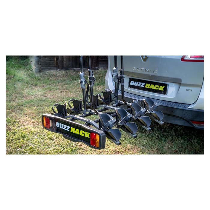 Cykelholder til 4 cykler til anhængertræk - robust og TUV-godkendt, BuzzRack