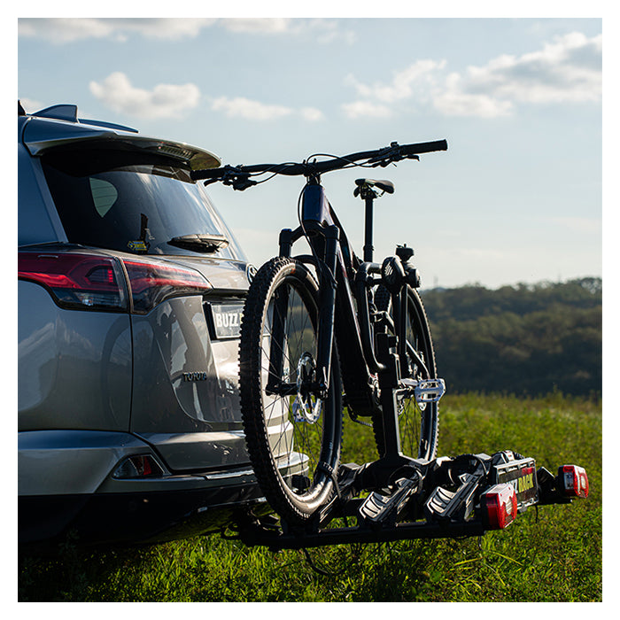 Cykelholder til 3 el-cykler, foldbar, tilt-funktion - Buzzrack