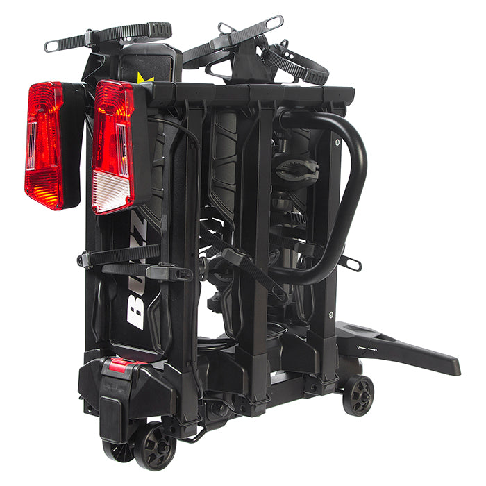 Cykelholder til 3 el-cykler - Scorpion Pro anhængertræk, robust montage, Buzzrack