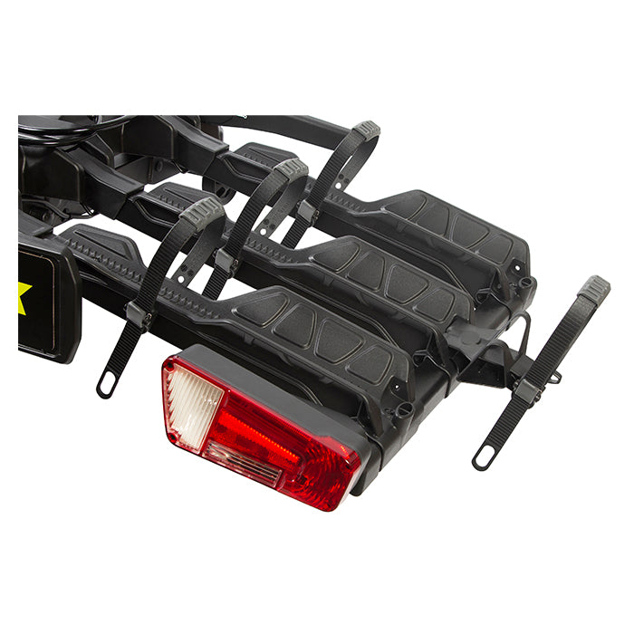 Cykelholder til 3 el-cykler - Scorpion Pro anhængertræk, robust montage, Buzzrack