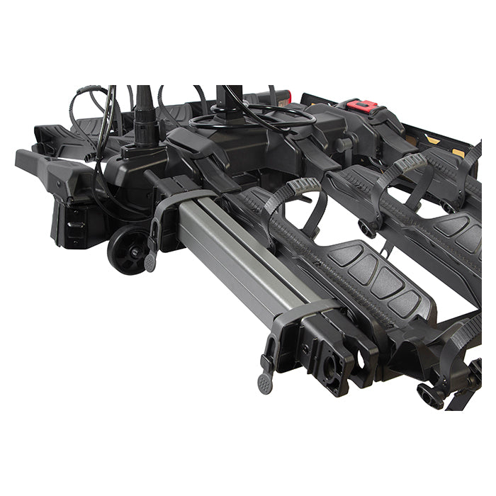 Cykelholder til 3 el-cykler - Scorpion Pro anhængertræk, robust montage, Buzzrack