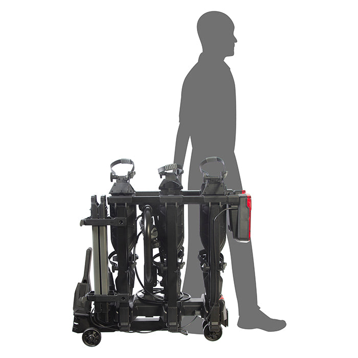 Cykelholder til 3 el-cykler - Scorpion Pro anhængertræk, robust montage, Buzzrack