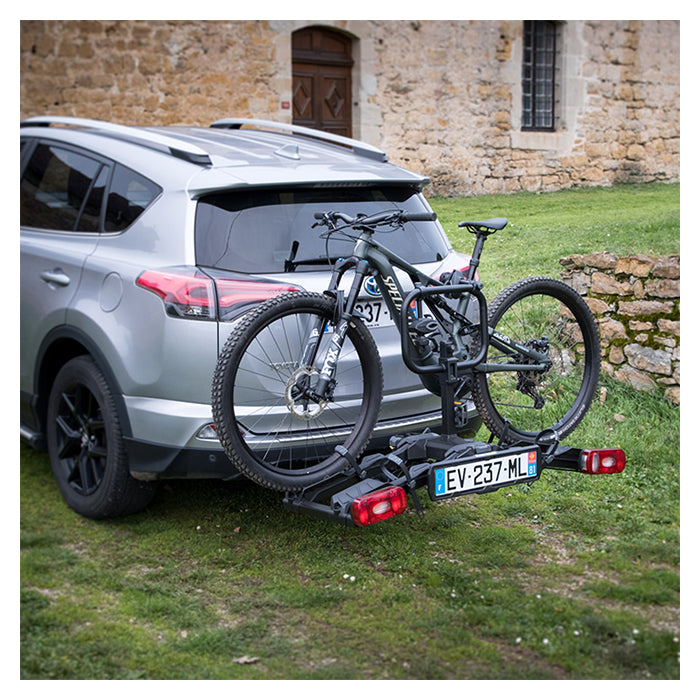 Cykelholder til 3 el-cykler - Scorpion Pro anhængertræk, robust montage, Buzzrack