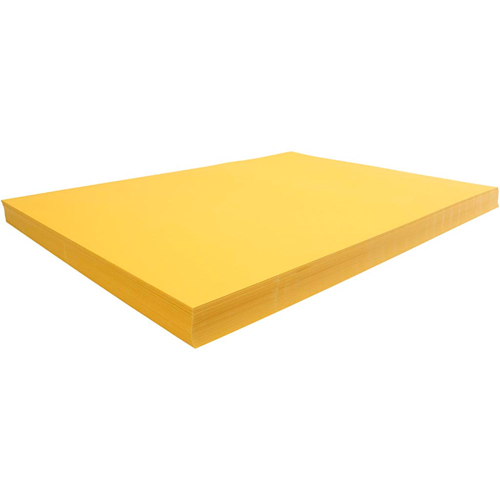 Karton, ark 50x70 cm, 270 g, solgul, 100 ark/ 1 pk.