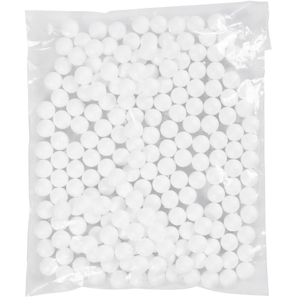 Hvide Styroporkugler 1,5 cm - 200 stk. til Håndværk