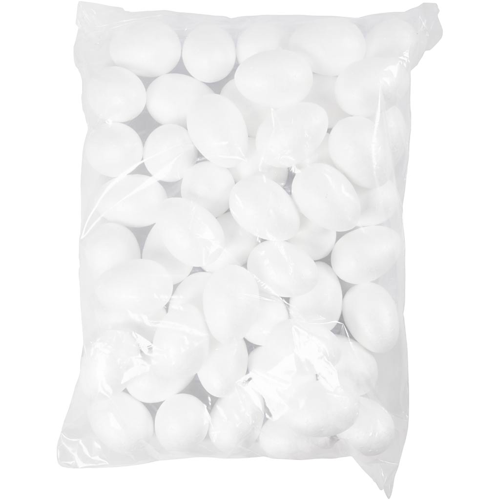 Hvide Styroporæg 6 cm - 50 stk. til Kreative Projekter