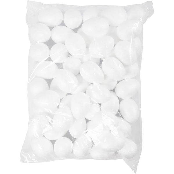 Hvide Styroporæg 6 cm - 50 stk. til Kreative Projekter