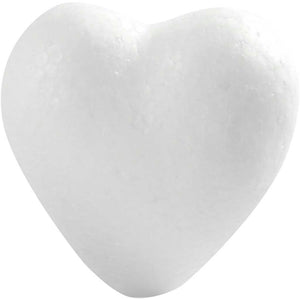 Hjerte, H: 6 cm, D: 3 cm, B: 6 cm, hvid, 50 stk./ 1 pk.