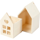 Hus med skuffe, H: 10,8 cm, D: 6,8 cm, B: 6,8 cm, 1 stk.