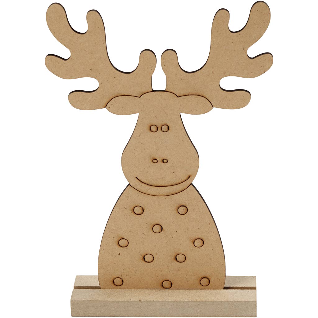 Julefigur, Rensdyr, H: 15 cm, D: 3 cm, B: 11 cm, tykkelse 3 mm, 1 stk.