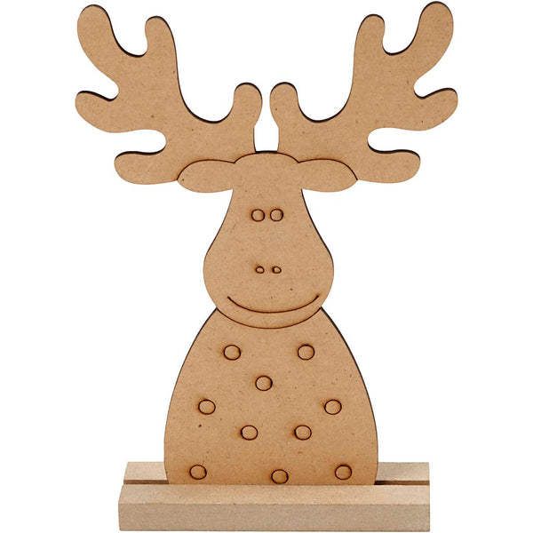 Julefigur, Rensdyr, H: 15 cm, D: 3 cm, B: 11 cm, tykkelse 3 mm, 1 stk.