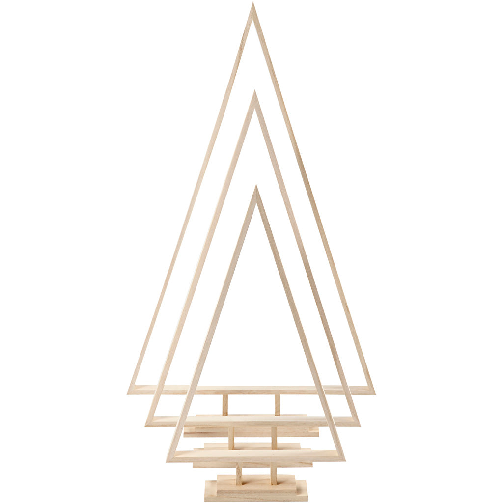 Juletræer , H: 40+50+60 cm, B: 22,5+29+35 cm, 3 stk./ 1 pk.