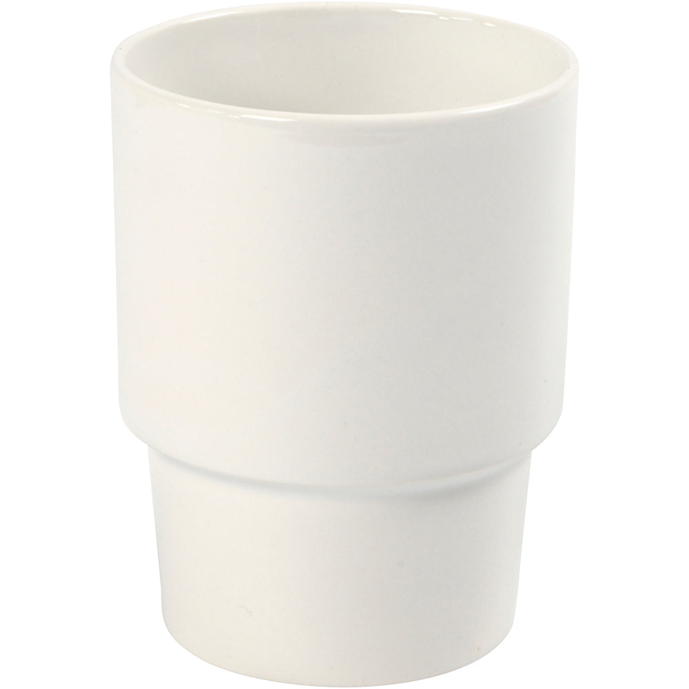 Krus, H: 11 cm, diam. 8,5 cm, hvid, 2 stk./ 1 pk.