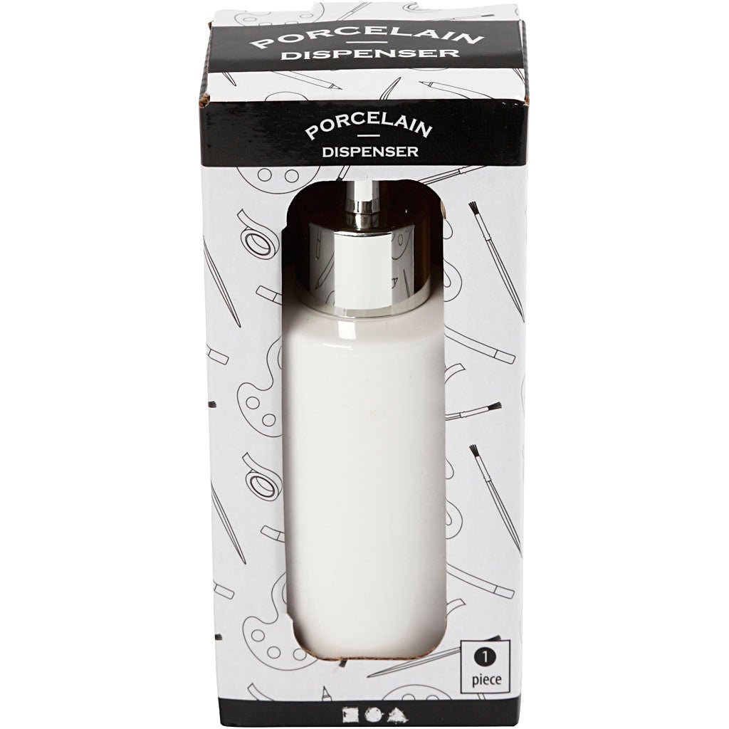 Sæbedispenser, H: 16,5 cm, diam. 5,5 cm, 150 ml, hvid, 1 stk.