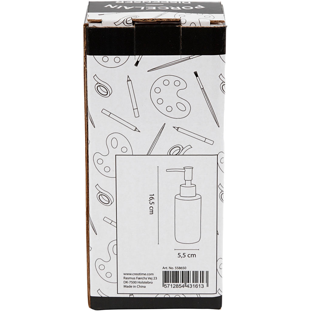 Sæbedispenser, H: 16,5 cm, diam. 5,5 cm, 150 ml, hvid, 1 stk.