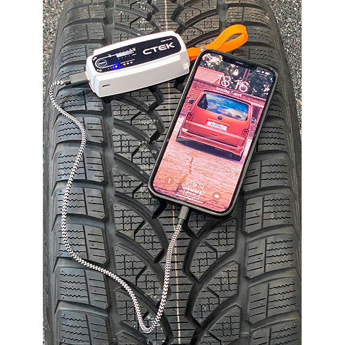 Powerbank 5000 mAh - bærbar oplader til smartphone og tablet, hvid/orange, 5V/2.1A CTEK