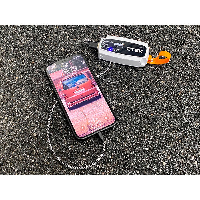 Powerbank 5000 mAh - bærbar oplader til smartphone og tablet, hvid/orange, 5V/2.1A CTEK