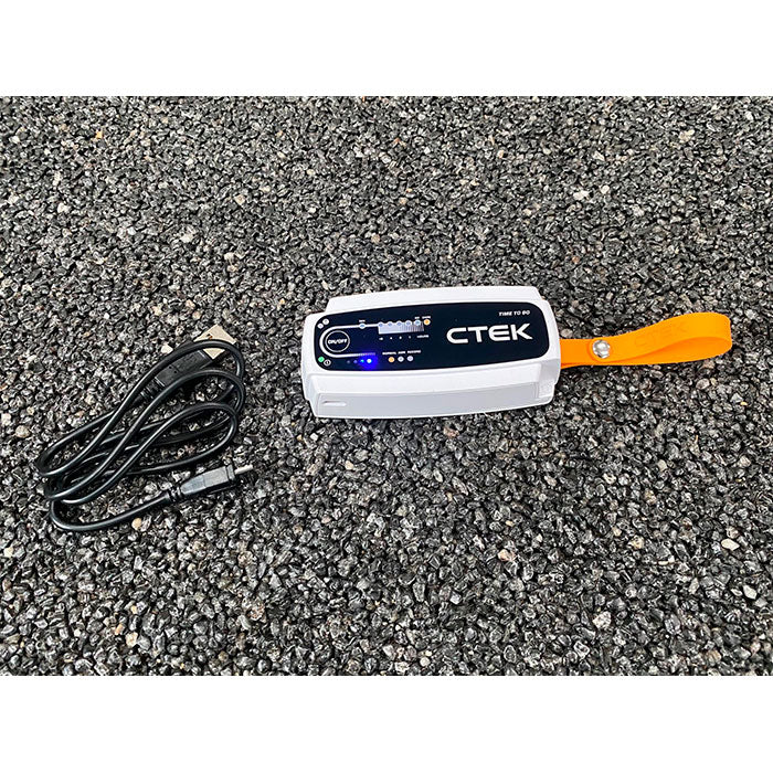 Powerbank 5000 mAh - bærbar oplader til smartphone og tablet, hvid/orange, 5V/2.1A CTEK