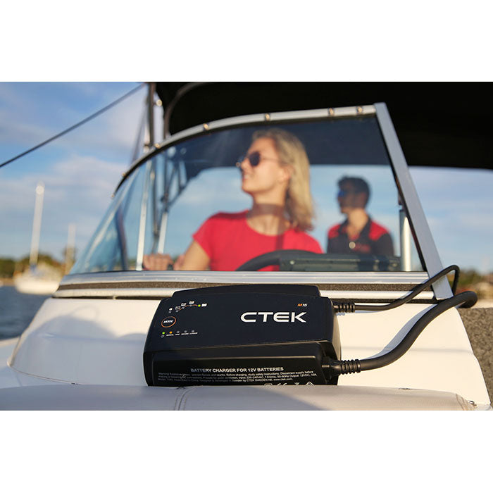 Marinelader 12V 15A til bly & LiFePO4, inkl. temperatursensor og Recond - CTEK