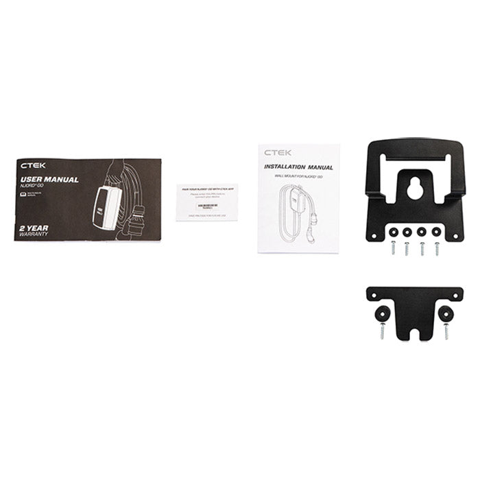 Elbillader Type 2 11 kW, 1,5 m kabel, vægbeslag - CTEK