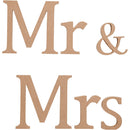Bogstaver, Mr & Mrs, H: 13 cm, D: 1,5 cm, 1 sæt