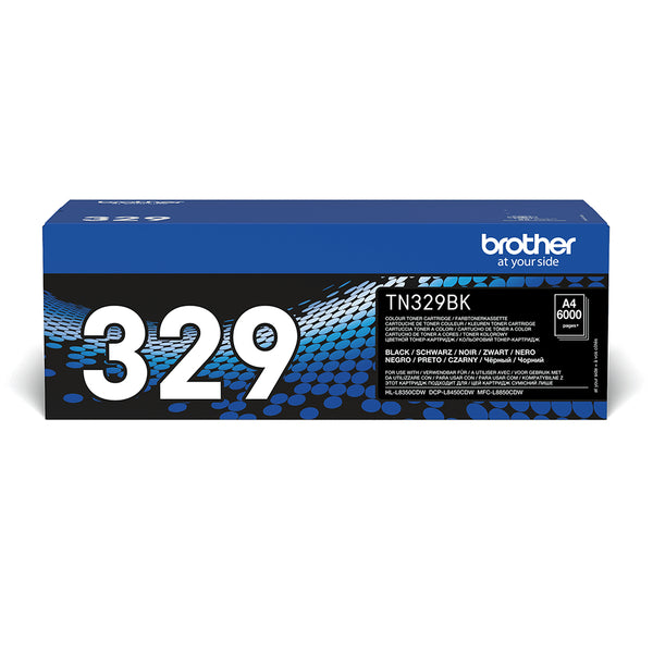 Brother TN 329BK Sort 6000 sider Toner