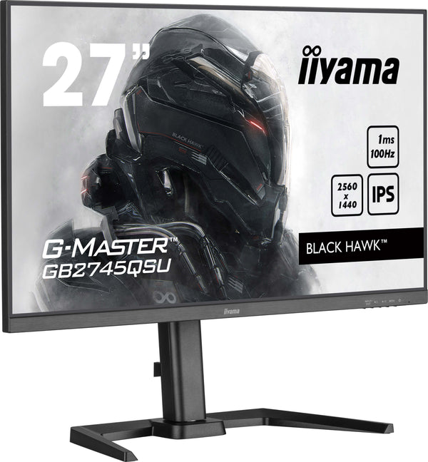 iiyama G-MASTER Black Hawk GB2745QSU-B2 27 2560 x 1440 (2K) HDMI DisplayPort 100Hz Pivot Skærm