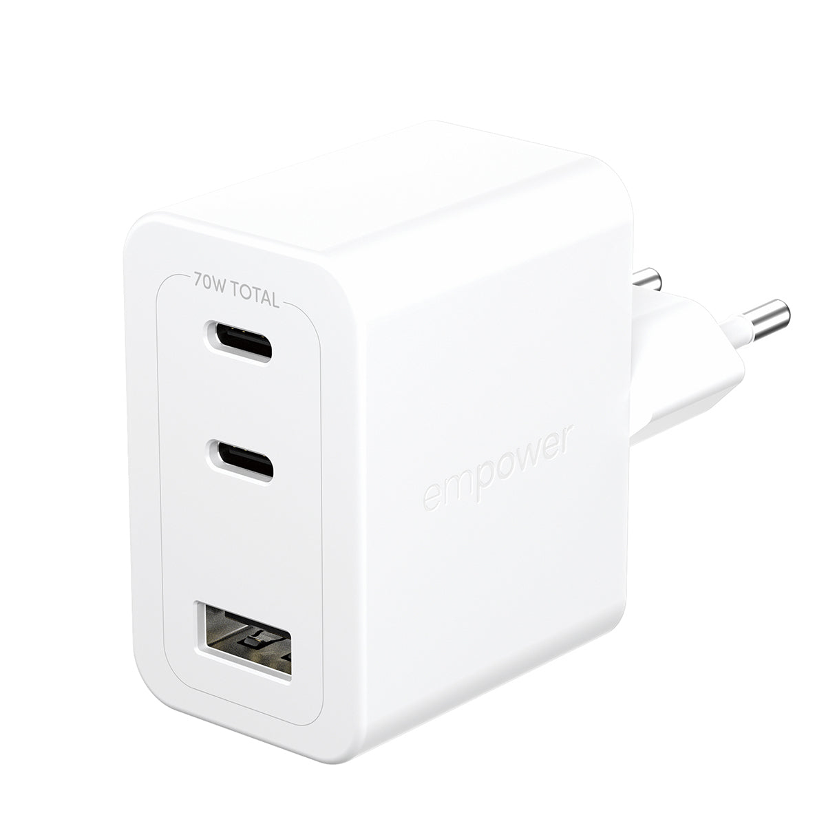 empower by PanzerGlass Turbo 70W GaN Adapter 2xUSB-C+USB-A