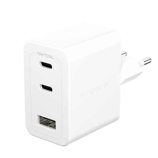 empower by PanzerGlass Turbo 70W GaN Adapter 2xUSB-C+USB-A
