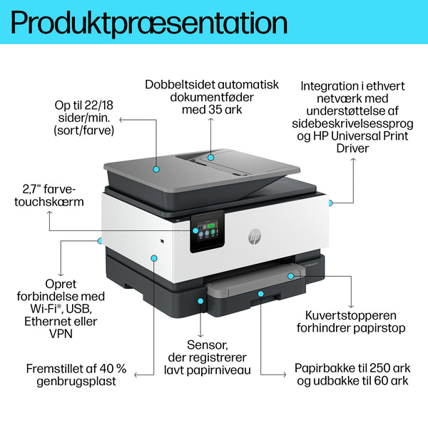 HP Officejet Pro 9120b All-in-One Blækprinter