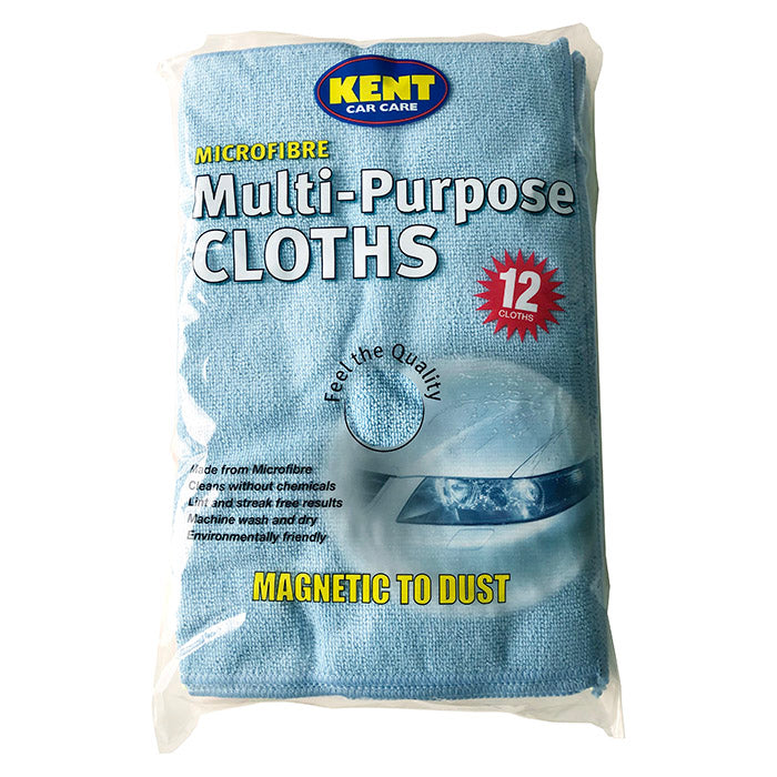 Mikrofiberklude 12 stk til rengøring, fnugfri og maskinvaskbar - Kent