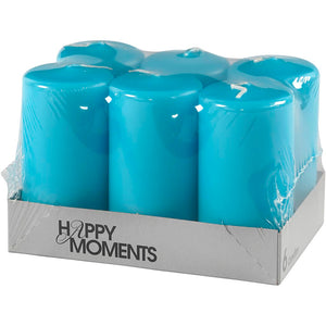 Bloklys, H: 100 mm, diam. 50 mm, lyseblå, 6 stk./ 1 pk.