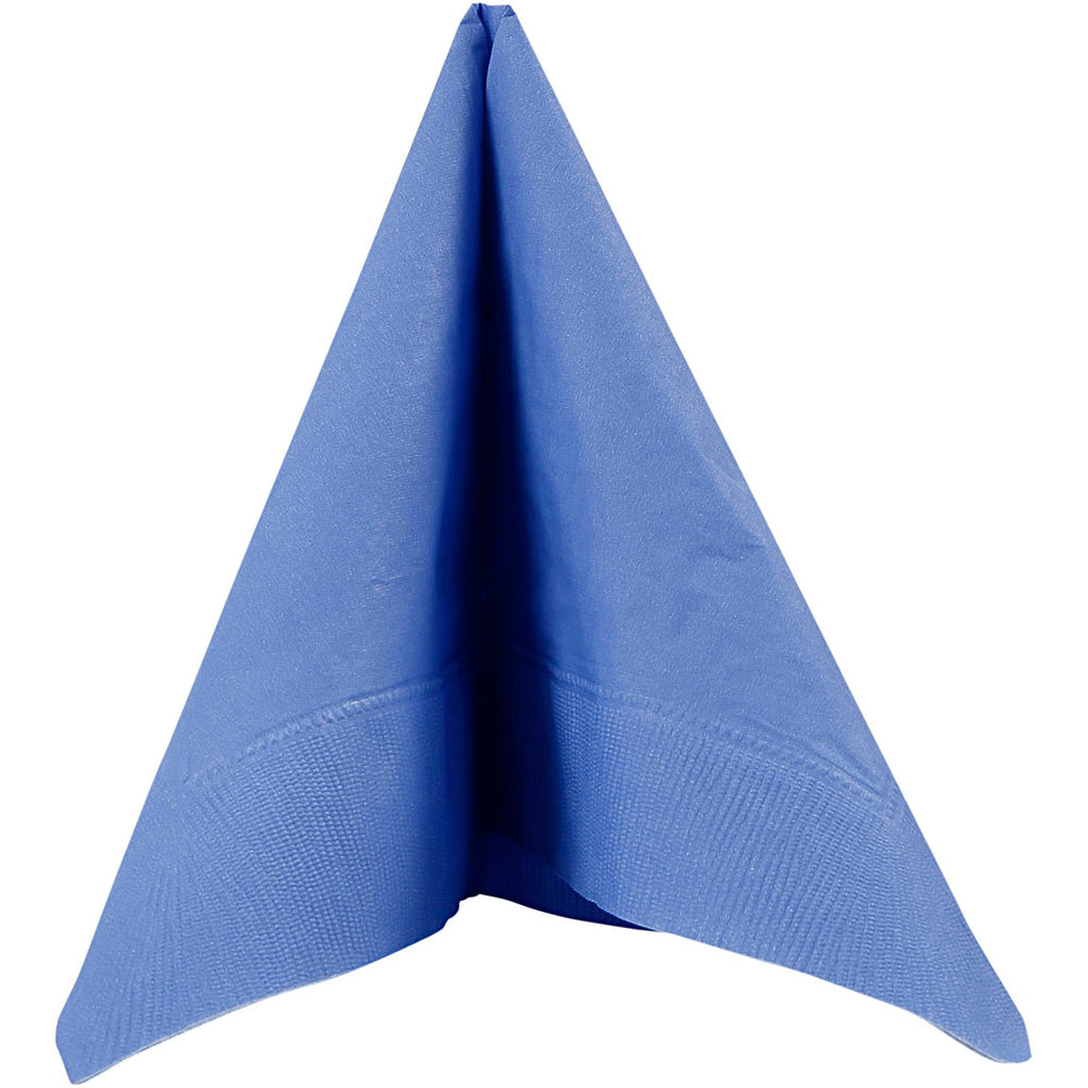 Servietter, hvid bagside, str. 33x33 cm, lyseblå, 20 stk./ 1 pk.