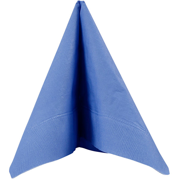 Servietter, hvid bagside, str. 33x33 cm, lyseblå, 20 stk./ 1 pk.