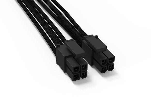 be quiet! Strøm 8 pin +12 V med aftagelig 4 pin sektion Sort Strømkabel
