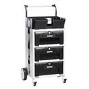 Polishing trolley with 3 drawes and