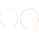 Hårbøjle, L: 14 cm, B: 5 mm, forgyldt, forsølvet, 2 stk./ 1 pk.
