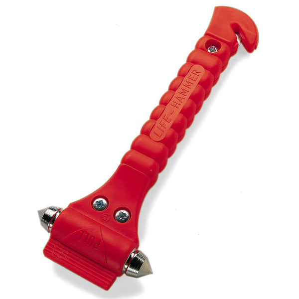 Nødhammer med selekniv og rudeknuser - rød Lifehammer