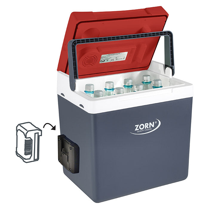 Elektrisk 26L køleboks 12/230V + 18V akku, justerbar termostat - ZORN