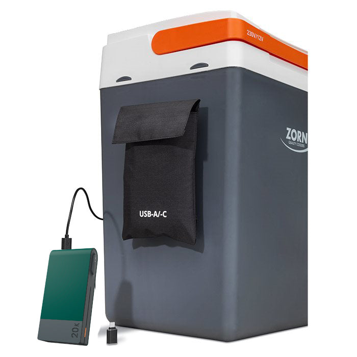 ZORN 30L elektrisk køleboks 12/230V inkl. Powerbank